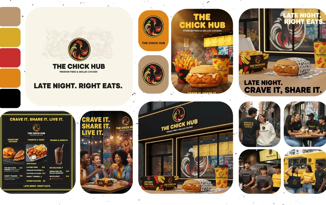 Detail view of The Chick Hub final design work